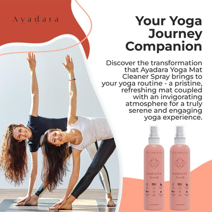 Yoga Mat Cleaner Spray, Cleaning Spray for Yoga Accessories, All Purpose Mat Spray for Gym Equipment, Workout Mat Spray With Tea Tree Oil, Yoga Mat Spray Cleaner, 1000 Sprays per Bottle 2-Pack