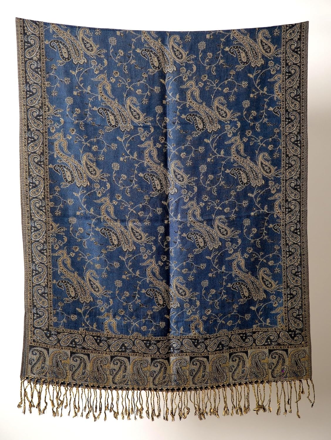 Reversible Paisley Pashmina Rave Scarf – Exotic Indian Shawls and Wraps for Evening Dresses, Festivals, All Seasons - Colors B