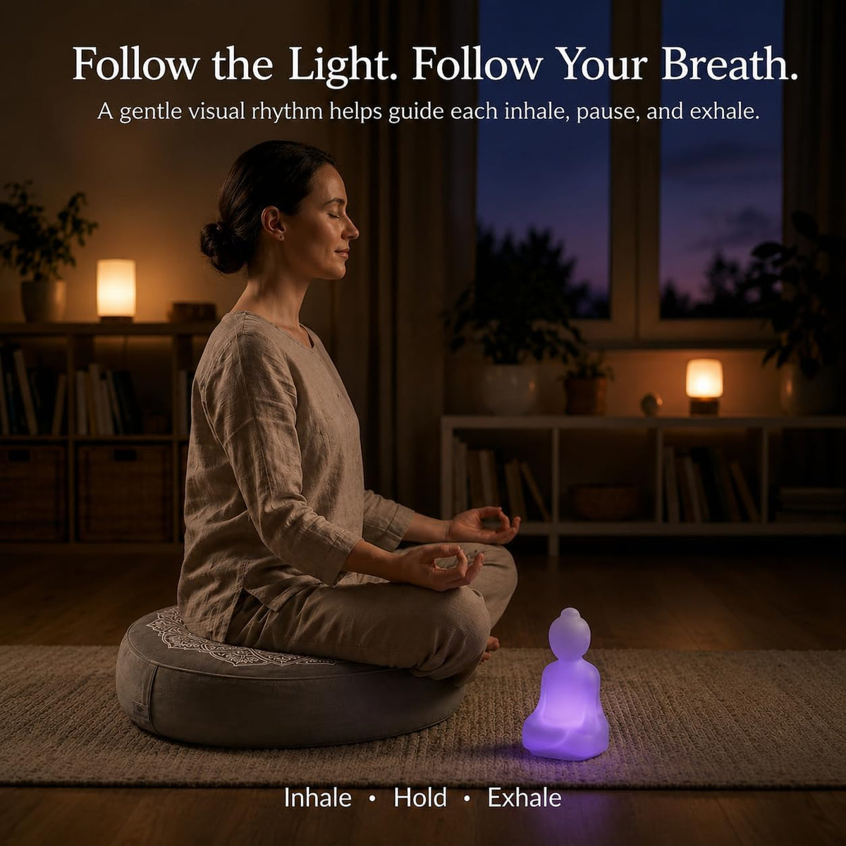 Meditation Cushion Set with Buckwheat Zafu Pillow, Meditation Starter Kit
