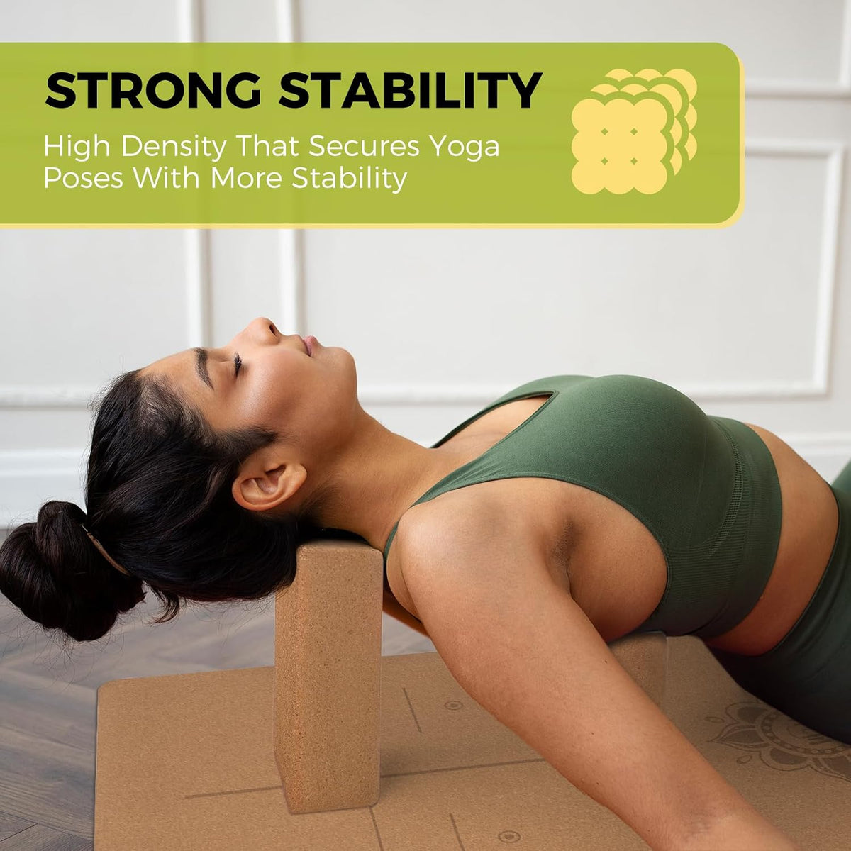 Cork Yoga Blocks 2 Pack Set,Natural Cork High Density 9"x6"x4" Yoga Blocks Odor-Resistant Non-Slip for Yoga, General Fitness, Pilates, Stretching and Toning