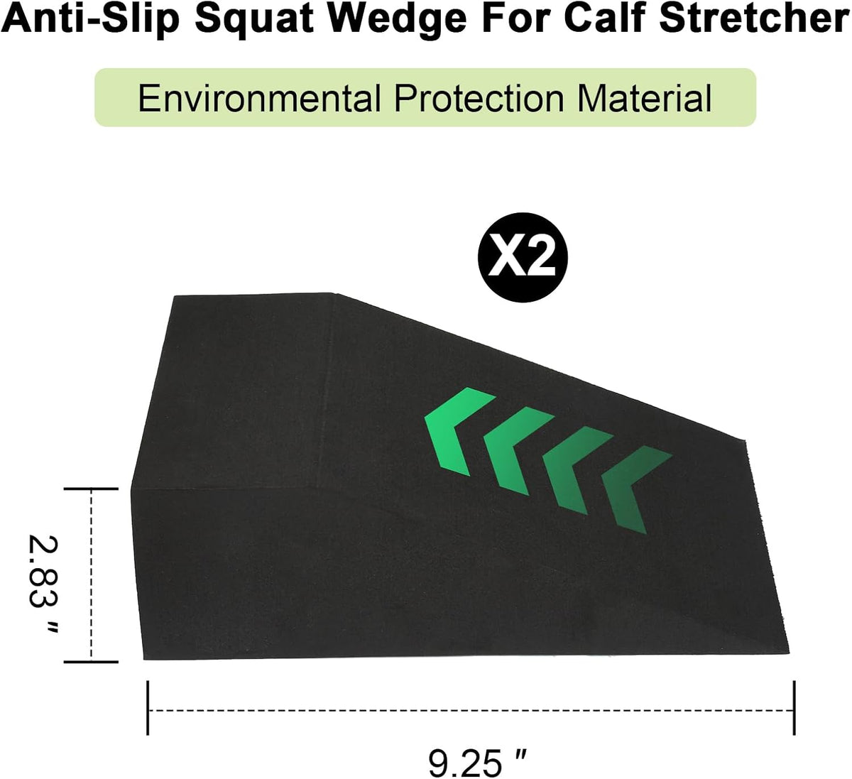 2 Pack Incline Squat Wedge Blocks - Non-Slip Heel Elevated Squat Wedge Boards - Versatile Calf Stretcher Slant Boards Ramp for Yoga, Pilates, Weightlifting, Strength Training & Home Gym Fitness