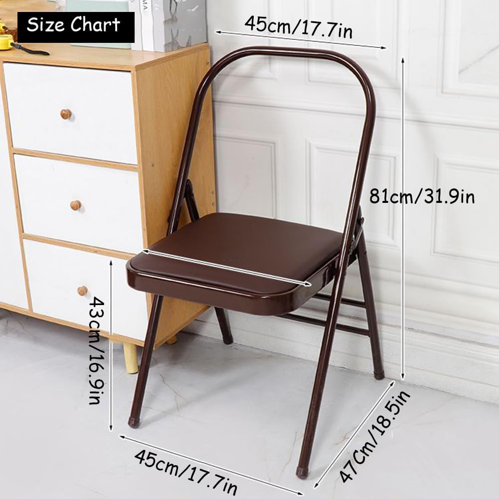 Foldable Yoga Auxiliary Chair,Backless Yoga Chair Yoga Practice Balance Chair Foldable Balance Handstand Training Tool for Yoga Studios,Outdoor Spaces,Grey