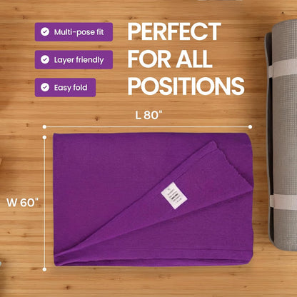 Iyengar Cotton Yoga Blanket Set of Four- Thick Handwoven Yoga Blankets for Restorative Yoga Meditation & Pranayama- Premium Cotton Yoga Blanket for Support & Comfort in Iyengar Yoga (Orange)