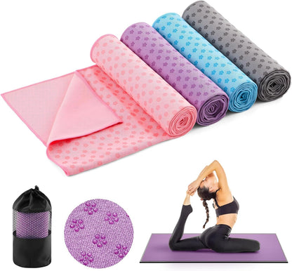 Yoga Towel 4 Pack, Hot Yoga Towel 72" x 24" Non Slip, Colorful