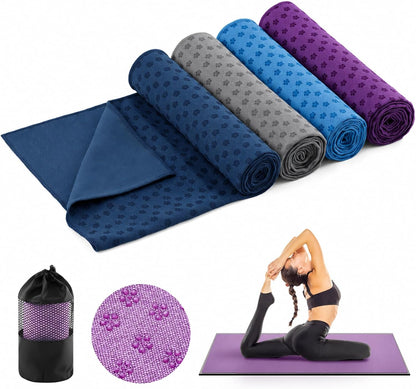 Yoga Towel 4 Pack, Hot Yoga Towel 72" x 24" Non Slip, Colorful