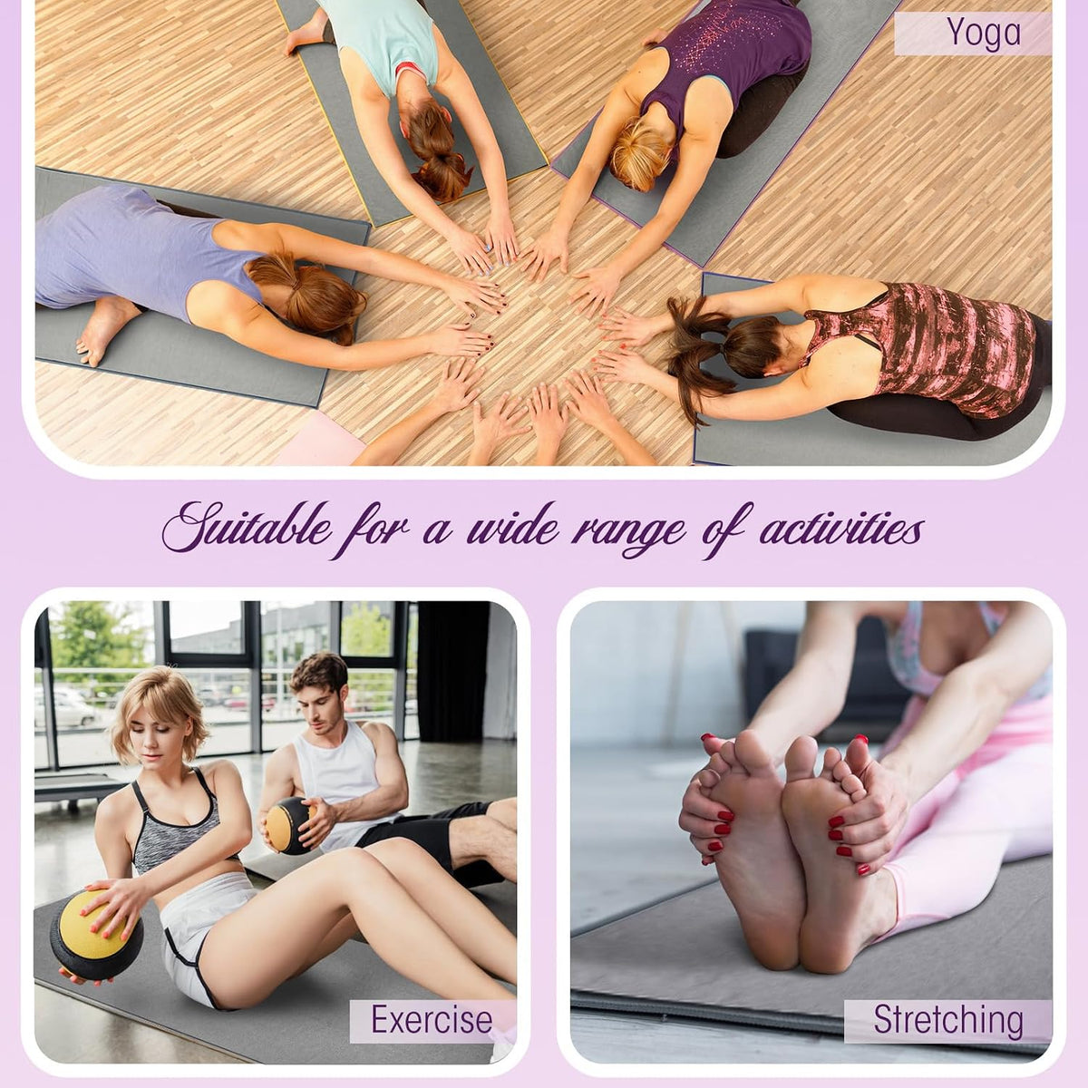 Yoga Towel 4 Pack, Hot Yoga Towel 72" x 24" Non Slip, Colorful