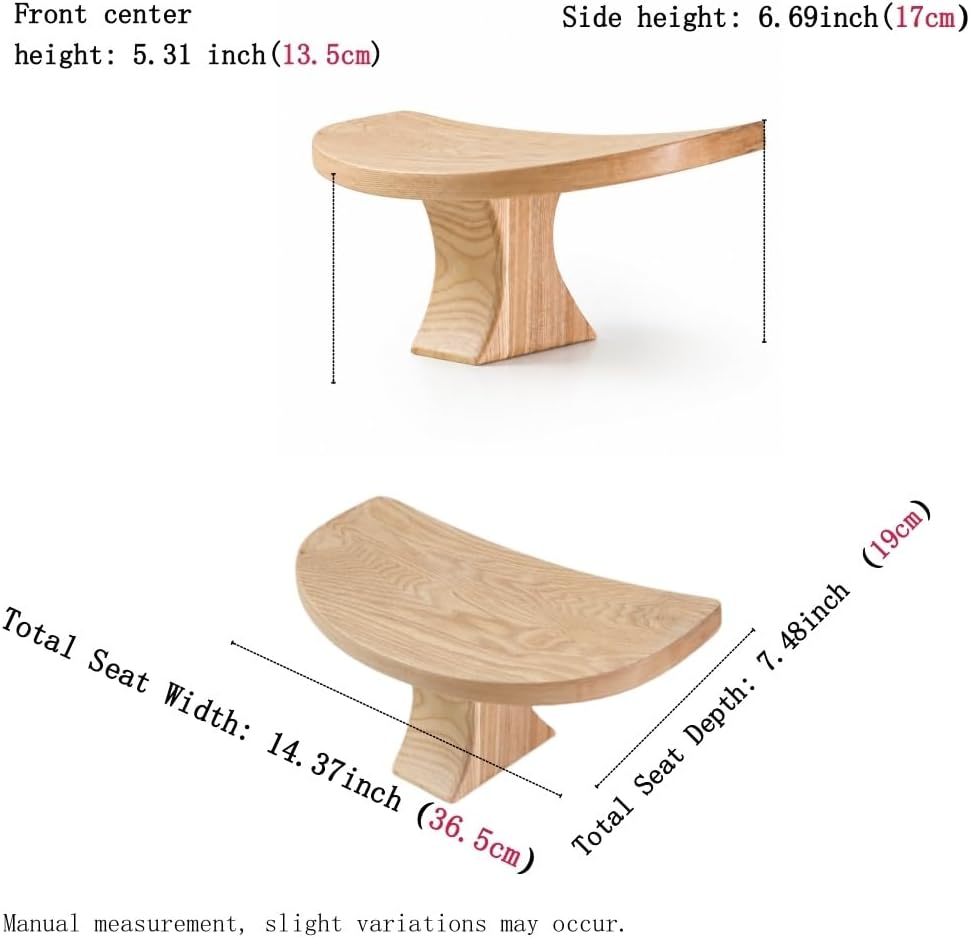 Seiza stool，Kneeling stool for meditation，Single Pedestal Meditation Stool for Ankle Space, Solid Ash Wood Ergonomic Seiza Chair for Yoga & Zen, Posture Support Seat, No Assembly Meditation Bench