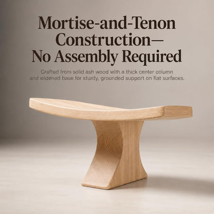 Seiza stool，Kneeling stool for meditation，Single Pedestal Meditation Stool for Ankle Space, Solid Ash Wood Ergonomic Seiza Chair for Yoga & Zen, Posture Support Seat, No Assembly Meditation Bench