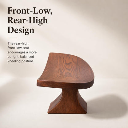 Seiza stool，Kneeling stool for meditation，Single Pedestal Meditation Stool for Ankle Space, Solid Ash Wood Ergonomic Seiza Chair for Yoga & Zen, Posture Support Seat, No Assembly Meditation Bench