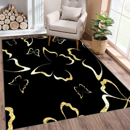 5' X 7' Queen and King Rug Black Grey Area Rugs Dining Living Room Bedroom Kitchen Office Yoga Room Washable Floor Mat Doormats Throw Rug Carpet Room Decor