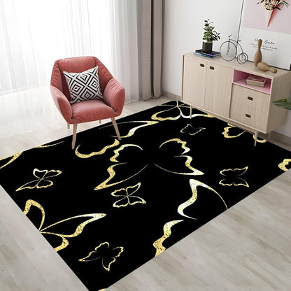 5' X 7' Queen and King Rug Black Grey Area Rugs Dining Living Room Bedroom Kitchen Office Yoga Room Washable Floor Mat Doormats Throw Rug Carpet Room Decor