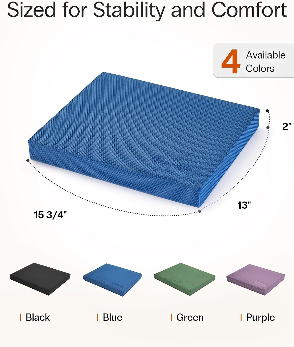 Foam Balance Pad, High-Density TPE, 15.8 x 13 x 2 in, Non-Slip