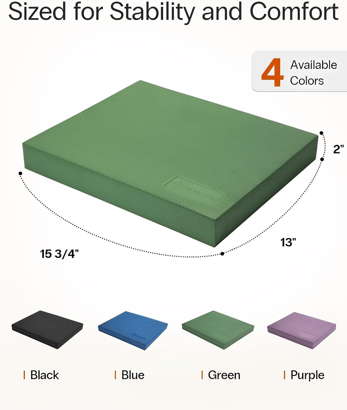 Foam Balance Pad, High-Density TPE, 15.8 x 13 x 2 in, Non-Slip