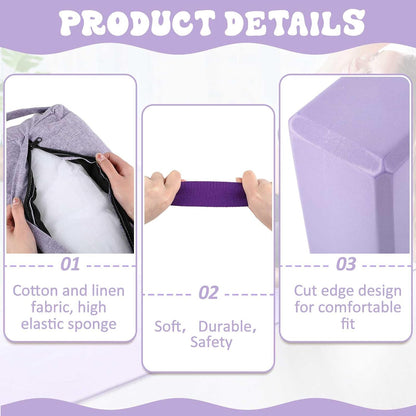 4 Pcs Yoga Bolster Pillow Blocks with Strap Set