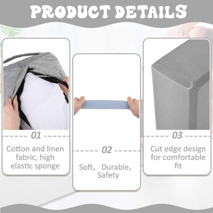 4 Pcs Yoga Bolster Pillow Blocks with Strap Set