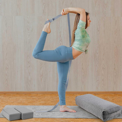 4 Pcs Yoga Bolster Pillow Blocks with Strap Set