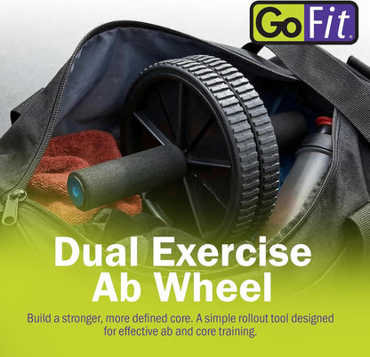 Dual Exercise Ab Wheel- Roller with Handles,Black,One Size,GF-Dew