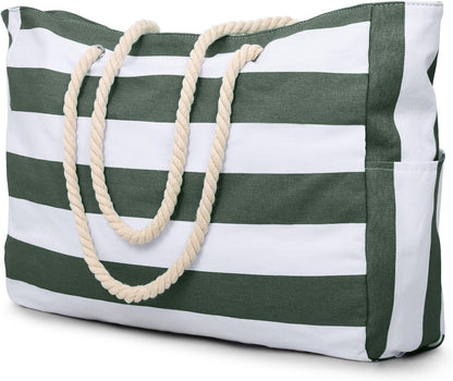 Becokan Beach Bags for Women Large Waterproof Beach Tote Bag Zipper Beach Bags Waterproof Sandproof Swim Pool Bag Large Tote