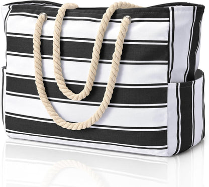 Becokan Beach Bags for Women Large Waterproof Beach Tote Bag Zipper Beach Bags Waterproof Sandproof Swim Pool Bag Large Tote