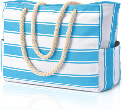 Becokan Beach Bags for Women Large Waterproof Beach Tote Bag Zipper Beach Bags Waterproof Sandproof Swim Pool Bag Large Tote