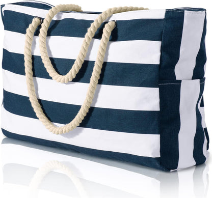 Becokan Beach Bags for Women Large Waterproof Beach Tote Bag Zipper Beach Bags Waterproof Sandproof Swim Pool Bag Large Tote
