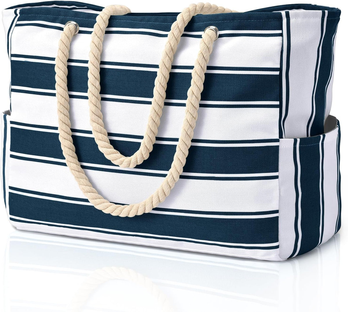 Becokan Beach Bags for Women Large Waterproof Beach Tote Bag Zipper Beach Bags Waterproof Sandproof Swim Pool Bag Large Tote