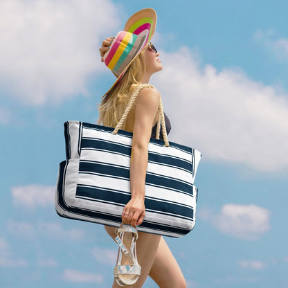 Becokan Beach Bags for Women Large Waterproof Beach Tote Bag Zipper Beach Bags Waterproof Sandproof Swim Pool Bag Large Tote