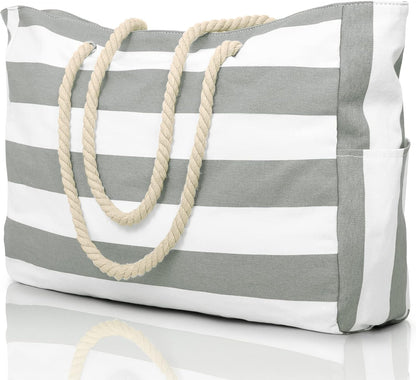 Becokan Beach Bags for Women Large Waterproof Beach Tote Bag Zipper Beach Bags Waterproof Sandproof Swim Pool Bag Large Tote