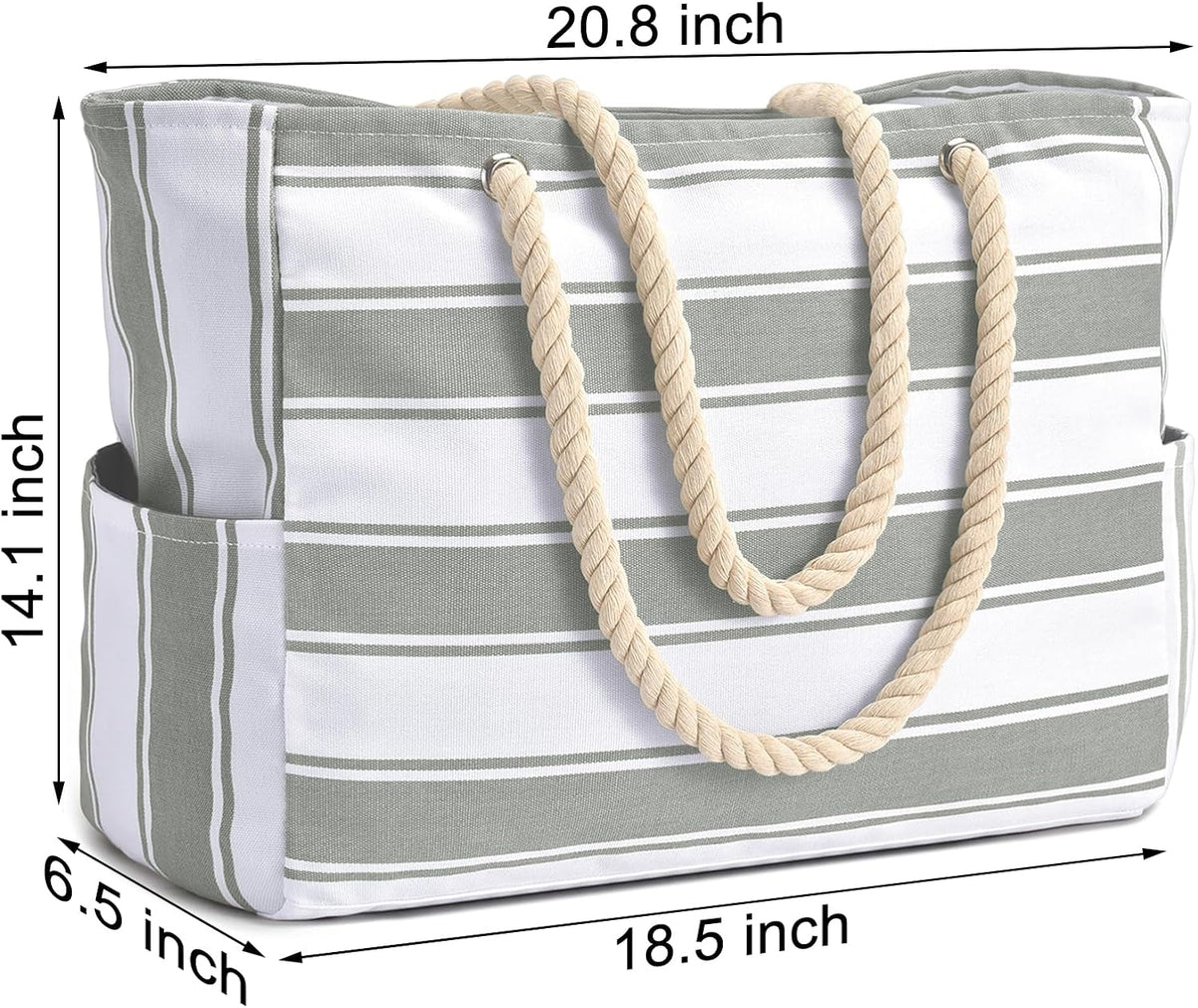 Becokan Beach Bags for Women Large Waterproof Beach Tote Bag Zipper Beach Bags Waterproof Sandproof Swim Pool Bag Large Tote
