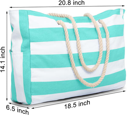 Becokan Beach Bags for Women Large Waterproof Beach Tote Bag Zipper Beach Bags Waterproof Sandproof Swim Pool Bag Large Tote