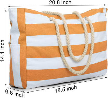 Becokan Beach Bags for Women Large Waterproof Beach Tote Bag Zipper Beach Bags Waterproof Sandproof Swim Pool Bag Large Tote