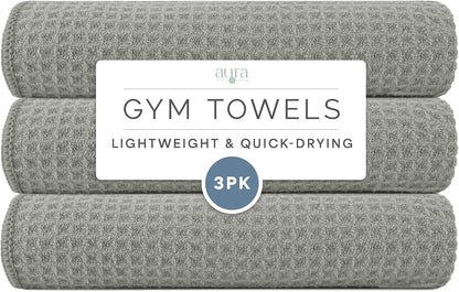 . Microfiber Gym Towels, 3 Pack, 16" x 27", Purple