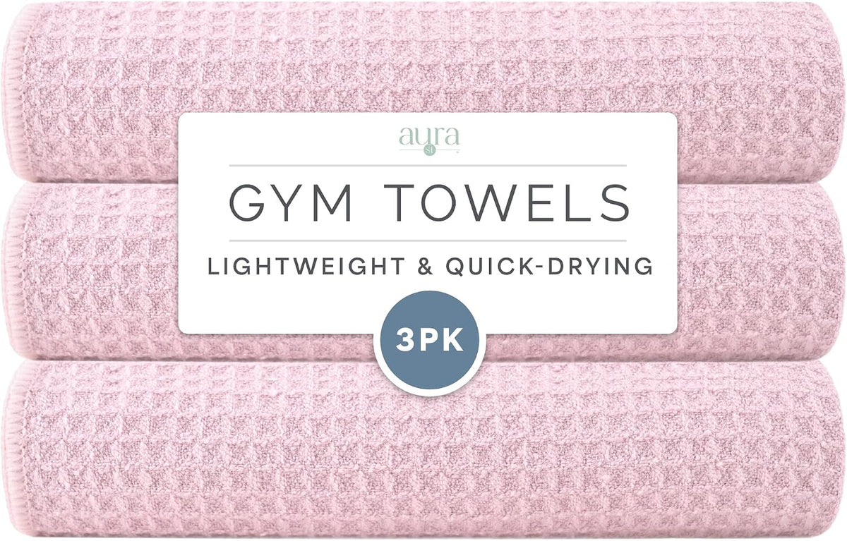 . Microfiber Gym Towels, 3 Pack, 16" x 27", Purple