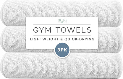 . Microfiber Gym Towels, 3 Pack, 16" x 27", Purple
