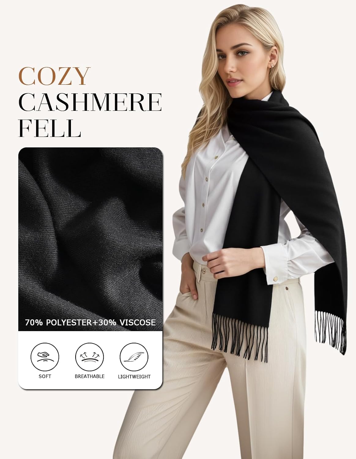 Women's Pashmina Shawl Wraps Large Cozy Scarf for Wedding Bridal Evening
