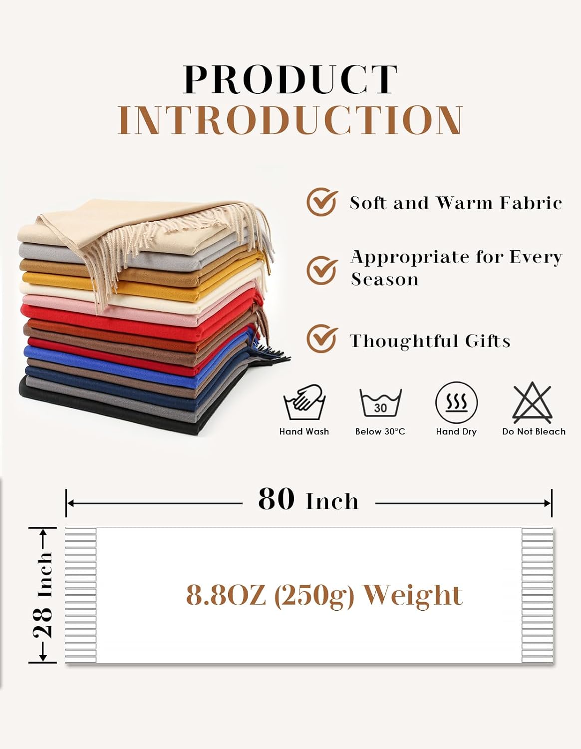 Women's Pashmina Shawl Wraps Large Cozy Scarf for Wedding Bridal Evening