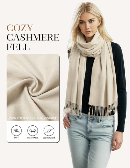 Women's Pashmina Shawl Wraps Large Cozy Scarf for Wedding Bridal Evening