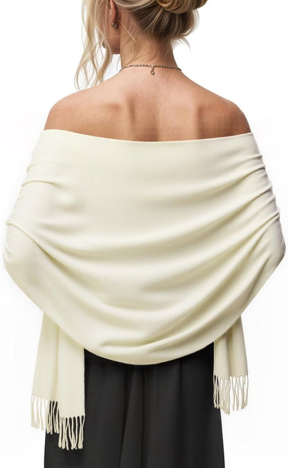 Women's Pashmina Shawl Wraps Large Cozy Scarf for Wedding Bridal Evening