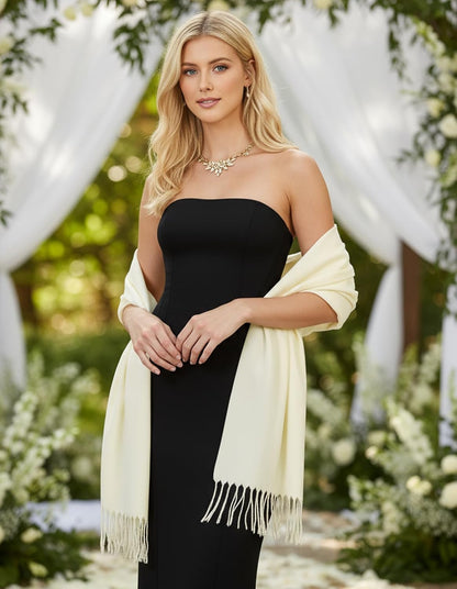 Women's Pashmina Shawl Wraps Large Cozy Scarf for Wedding Bridal Evening