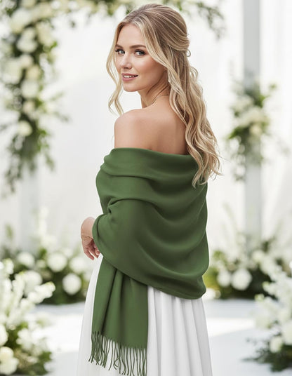 Women's Pashmina Shawl Wraps Large Cozy Scarf for Wedding Bridal Evening