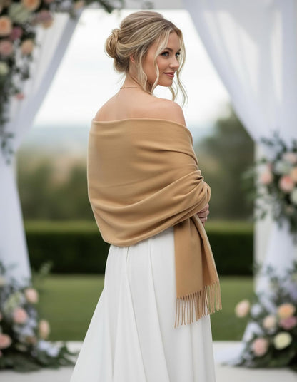 Women's Pashmina Shawl Wraps Large Cozy Scarf for Wedding Bridal Evening