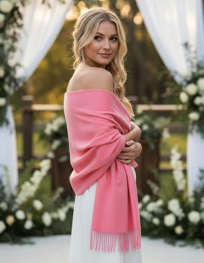 Women's Pashmina Shawl Wraps Large Cozy Scarf for Wedding Bridal Evening