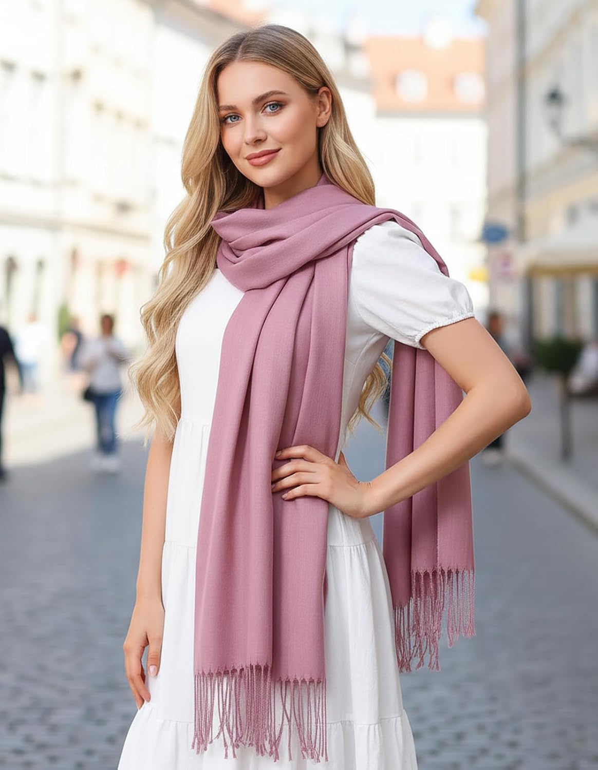 Women's Pashmina Shawl Wraps Large Cozy Scarf for Wedding Bridal Evening
