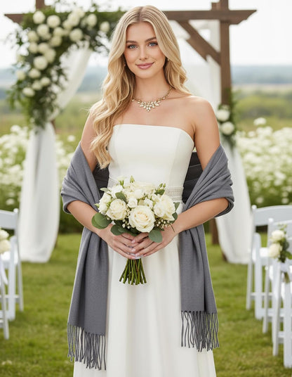 Women's Pashmina Shawl Wraps Large Cozy Scarf for Wedding Bridal Evening