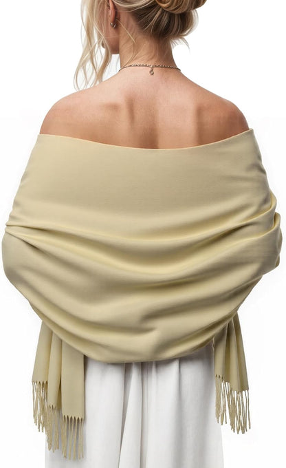 Women's Pashmina Shawl Wraps Large Cozy Scarf for Wedding Bridal Evening