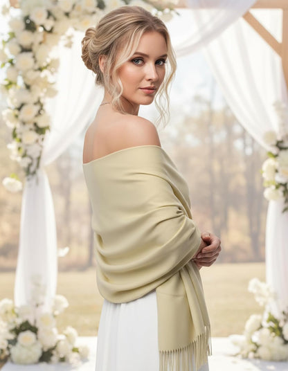 Women's Pashmina Shawl Wraps Large Cozy Scarf for Wedding Bridal Evening