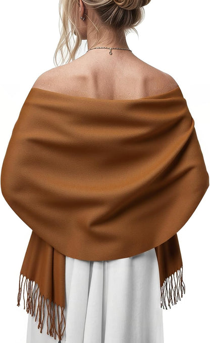Women's Pashmina Shawl Wraps Large Cozy Scarf for Wedding Bridal Evening