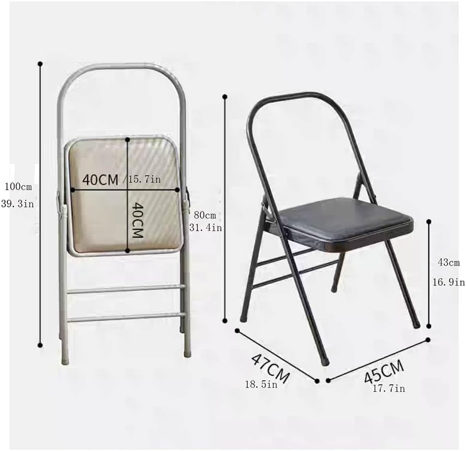 Pilates Yoga Chair,Backless Yoga Chair Prop,Yoga Chair Iyengar,Yoga Inversion Chair,Metal Folding Chair,Brown