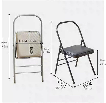 Pilates Yoga Chair,Backless Yoga Chair Prop,Yoga Chair Iyengar,Yoga Inversion Chair,Metal Folding Chair,Brown