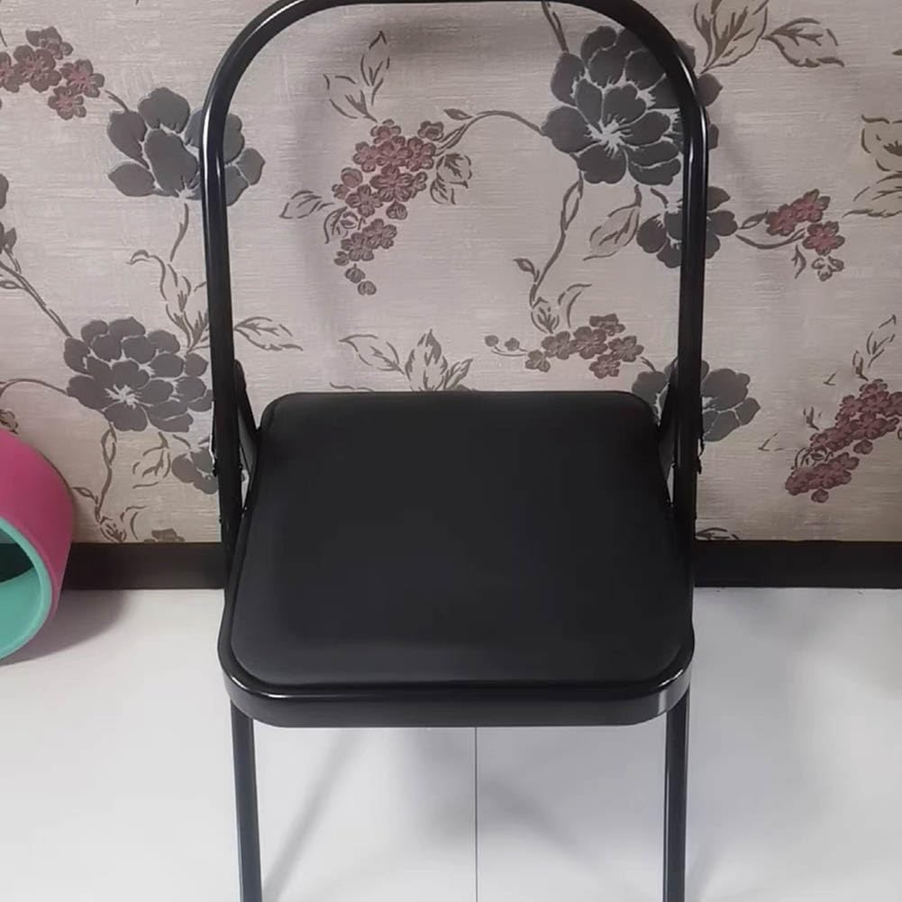 Pilates Yoga Chair,Backless Yoga Chair Prop,Yoga Chair Iyengar,Yoga Inversion Chair,Metal Folding Chair,Brown